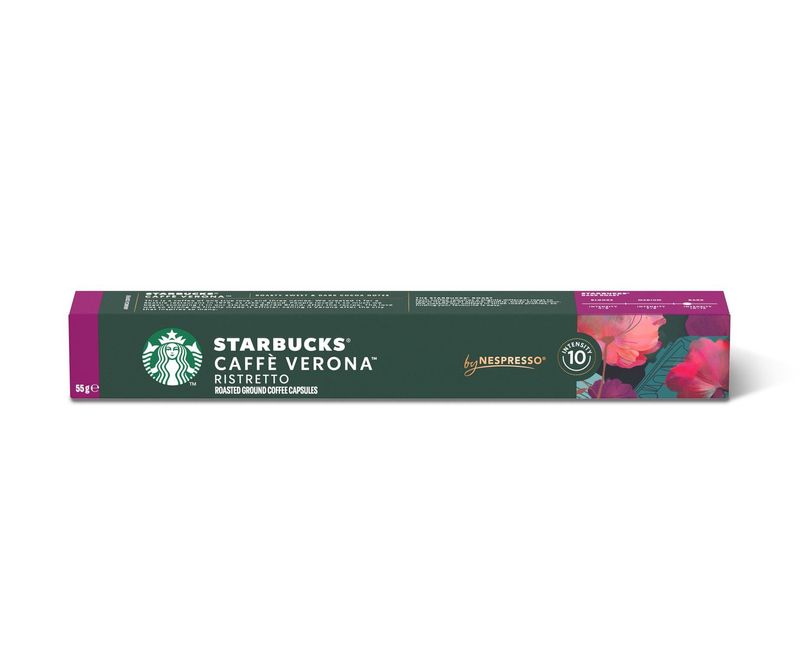 Café em Cápsula Torrado e Moído Starbucks Caffè Verona by Nespresso Caixa 55g 10 Unidades
