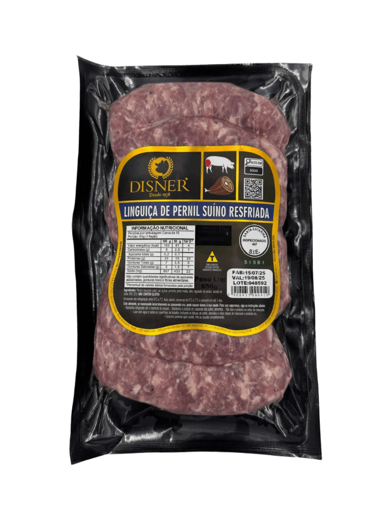 Linguica Suina Resfriada Pernil Pacote 650gramas