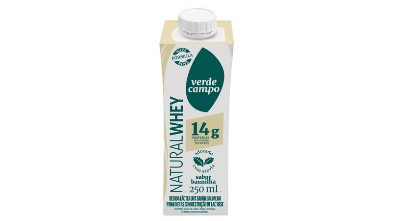 Bebida Láctea UHT Baunilha Zero Lactose Verde Campo Natural Whey