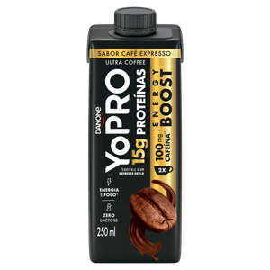 Bebida Láctea Café Expresso Zero Lactose Yopro Energy Boost Caixa 250ml