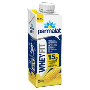 Bebida Láctea UHT Milho Verde Zero Lactose Parmalat Wheyfit Caixa 250ml
