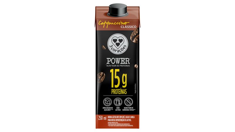 Bebida Láctea UHT Cappuccino Clássico Zero Lactose 3 Corações