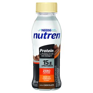 Bebida Láctea UHT Chocolate Zero Lactose Nutren Protein Frasco 260ml