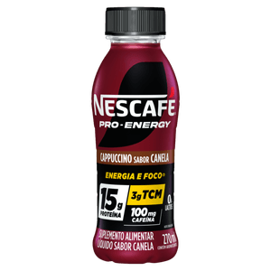 Suplemento Alimentar Líquido Cappuccino Canela Nescafé Pro-Energy 15g de Proteina Garrafa 270ml