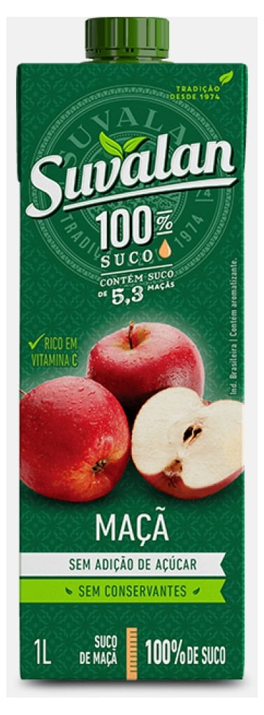 Suco Maçã Suvalan Caixa 1l