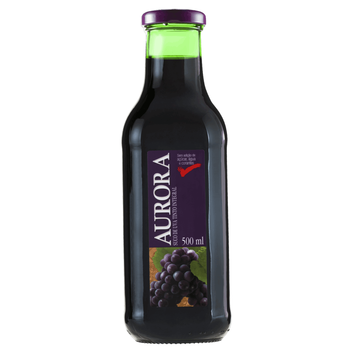 Suco Integral Uva Tinto Aurora Garrafa 500ml