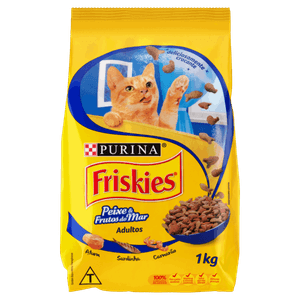 Alimento para Gatos Adultos Peixe & Frutos do Mar Purina Friskies Pacote 1kg