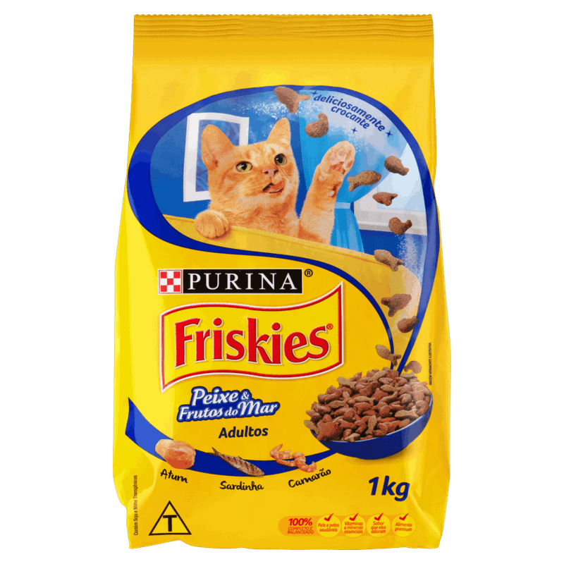 Alimento-para-Gatos-Adultos-Peixe---Frutos-do-Mar-Purina-Friskies-Pacote-1kg