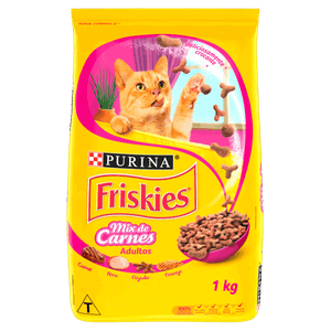 Alimento para Gatos Adultos Mix de Carnes Purina Friskies Pacote 1kg