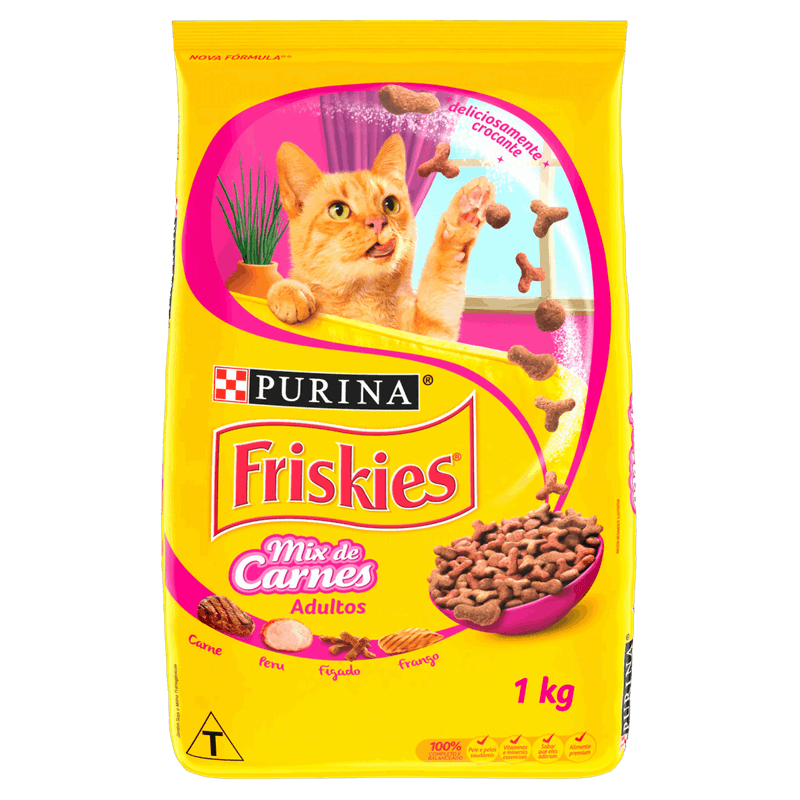 Alimento-para-Gatos-Adultos-Mix-de-Carnes-Purina-Friskies-Pacote-1kg