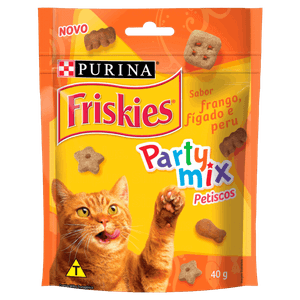 Petisco para Gatos Frango, Fígado e Peru Purina Friskies Party Mix Sachê 40g