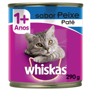 Patê para Gatos Adultos 1+ Peixe Whiskas Lata 290g