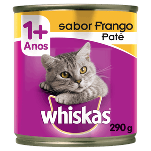 Patê para Gatos Adultos 1+ Frango Whiskas Lata 290g