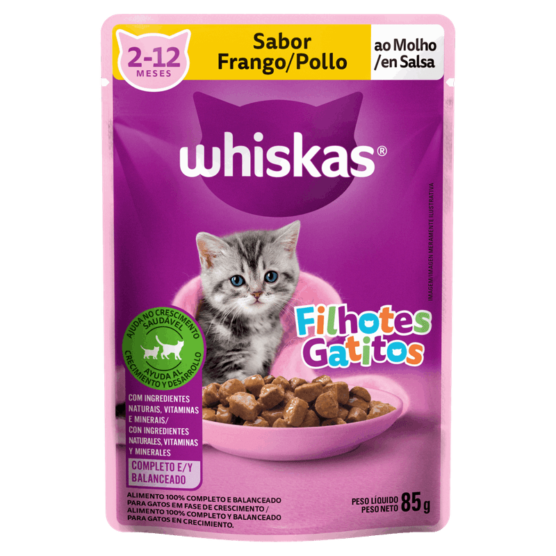 Alimento-para-Gatos-Filhotes-2-a-12-Meses-Frango-ao-Molho-Whiskas-Sache-85g