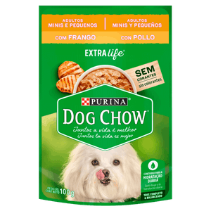 Alimento para Cães Adultos Raças Minis e Pequenas Frango Purina Dog Chow Extra Life Sachê 100g