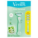 Kit 1 Aparelho Recarregável + 3 Cargas para Barbear Gillette Venus