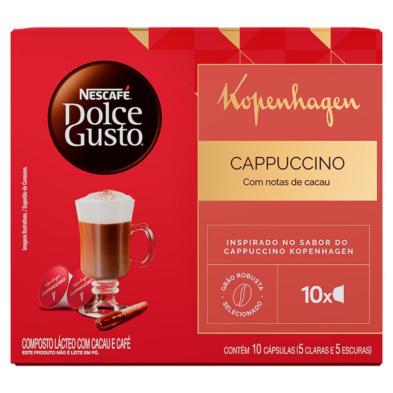 Cappuccino em Cápsula Kopenhagen Nescafé Dolce Gusto Caixa 135g 10 Unidades