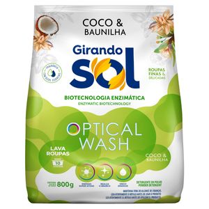 Lava-Roupas Pó Coco & Baunilha Girando Sol Optical Wash Pacote 800g
