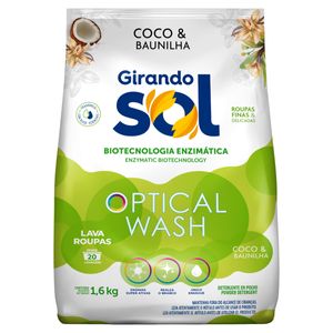 Lava-Roupas Pó Coco & Baunilha Girando Sol Optical Wash Pacote 1,6kg