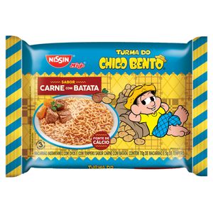 Macarrão Instantâneo Carne com Batata Turma do Chico Bento Nissin Miojo Pacote 75g