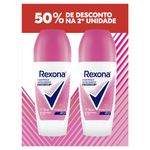 Pack Antitranspirante Roll-On Rexona Powder Dry 2 Unidades 50ml Cada Grátis 50% de Desconto na 2ª Unidade