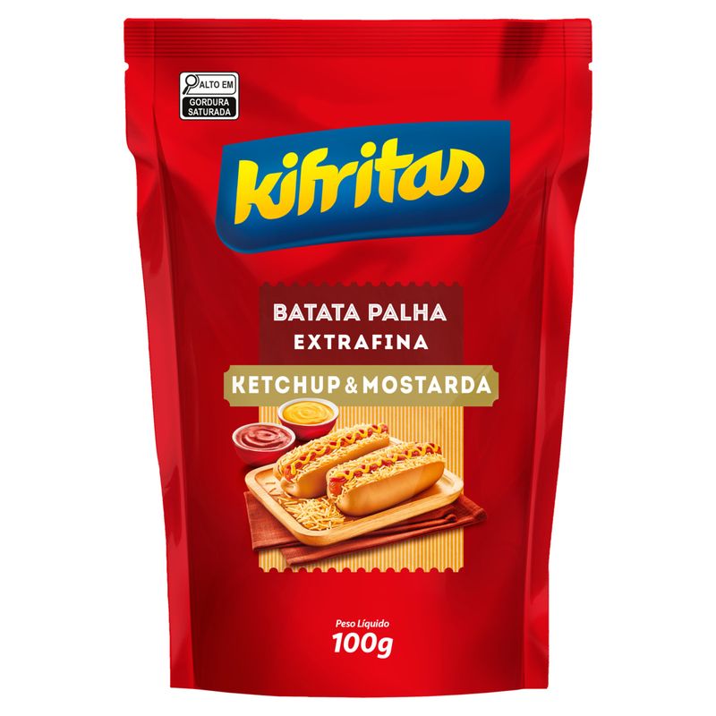 Batata Palha Extrafina Ketchup & Mostarda Kifritas Sachê 100g