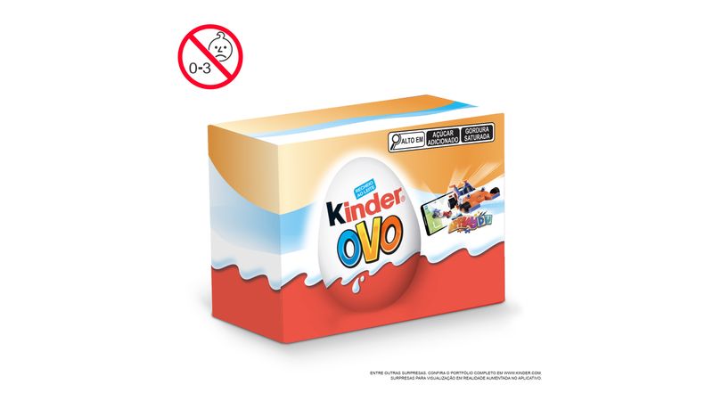Pack Chocolate Recheio ao Leite Applaydu Kinder Ovo Laranja Caixa