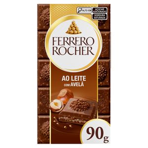 Chocolate Polonês ao Leite Recheio Avelã e Cacau Ferrero Rocher Tablete 90g