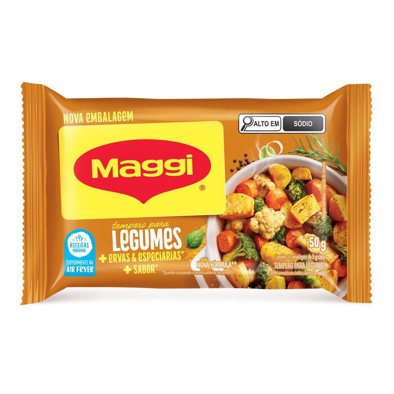 Tempero para Legumes Maggi Tempero & Sabor Pacote 50g 10 Unidades