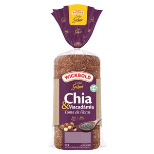 Pão Integral Chia e Macadâmia Wickbold Grão Sabor Pacote 350g