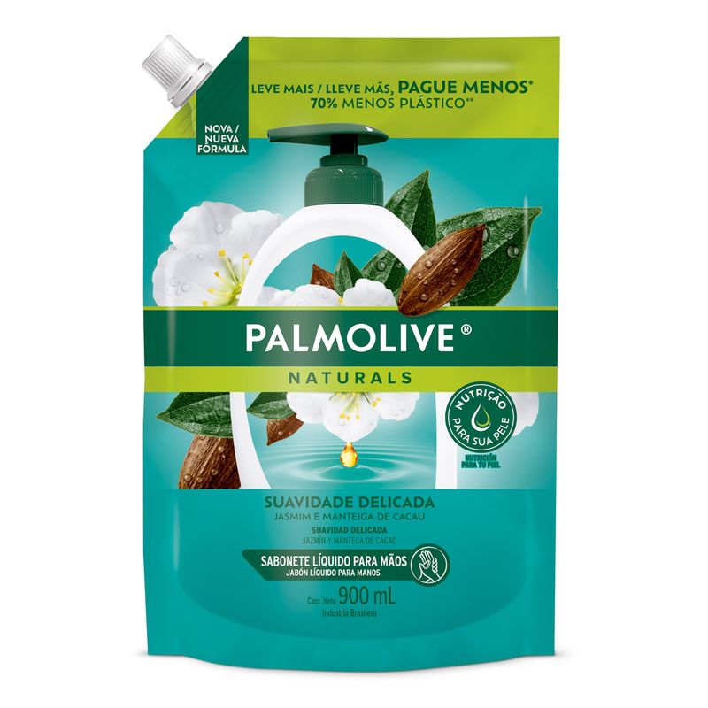 Sabonete Líquido Suavidade Delicada para as Mãos Palmolive Naturals Sachê 900ml Refil Super Econômico