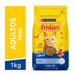Alimento Ração para Gatos Adultos Peixe & Frutos do Mar Purina Friskies Pacote 1kg