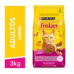 Alimento Ração para Gatos Adultos Mix de Carnes Purina Friskies Pacote 3kg