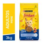 Alimento Ração para Gatos Adultos Peixe & Frutos do Mar Purina Friskies Pacote 3kg