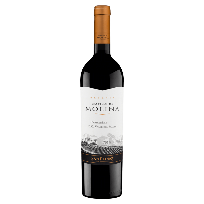 Vinho Chileno Tinto Seco Reserva San Pedro Castillo de Molina Carménère Valle del Maule Garrafa 750ml