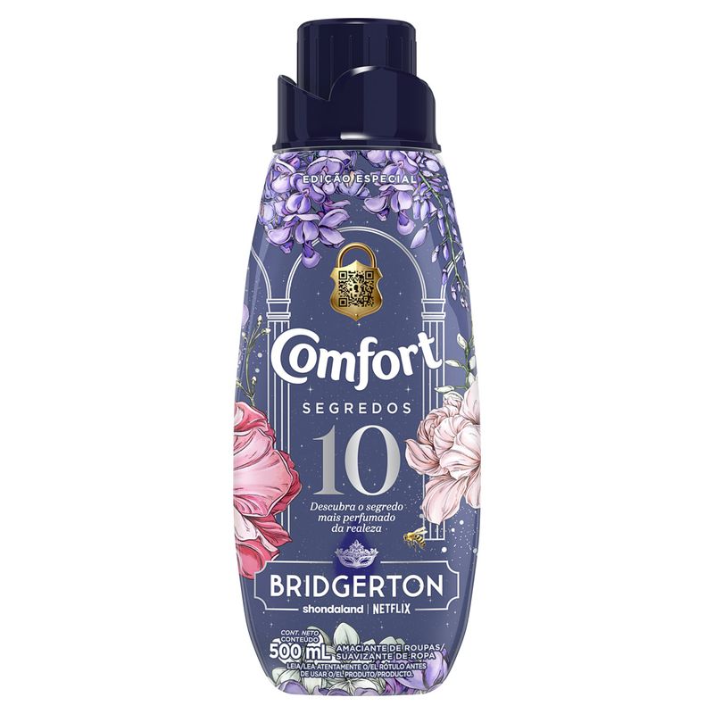 Amaciante de Roupa 10 Bridgerton Comfort Segredos Frasco 500ml