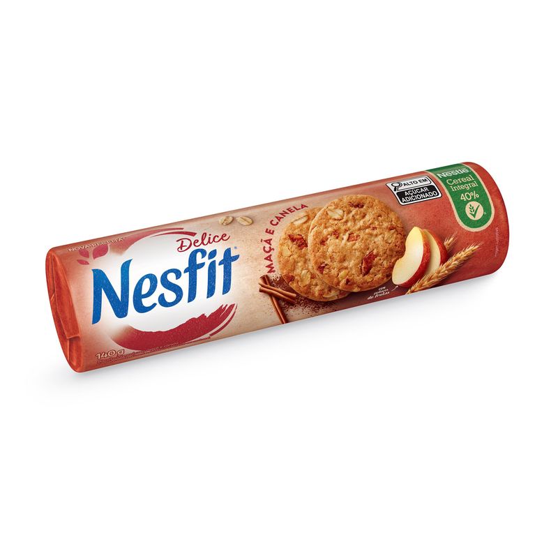 Biscoito Integral Maçã & Canela Nesfit Delice Pacote 140g