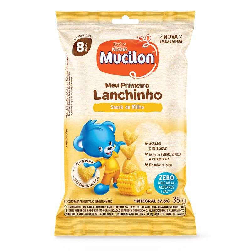 Biscoito Milho Mucilon Meu Primeiro Lanchinho Pacote 35g