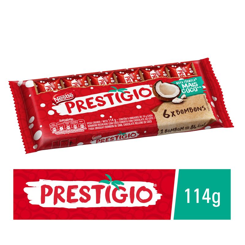 Pack Bombom Nestlé Prestígio Pacote 114g 6 Unidades