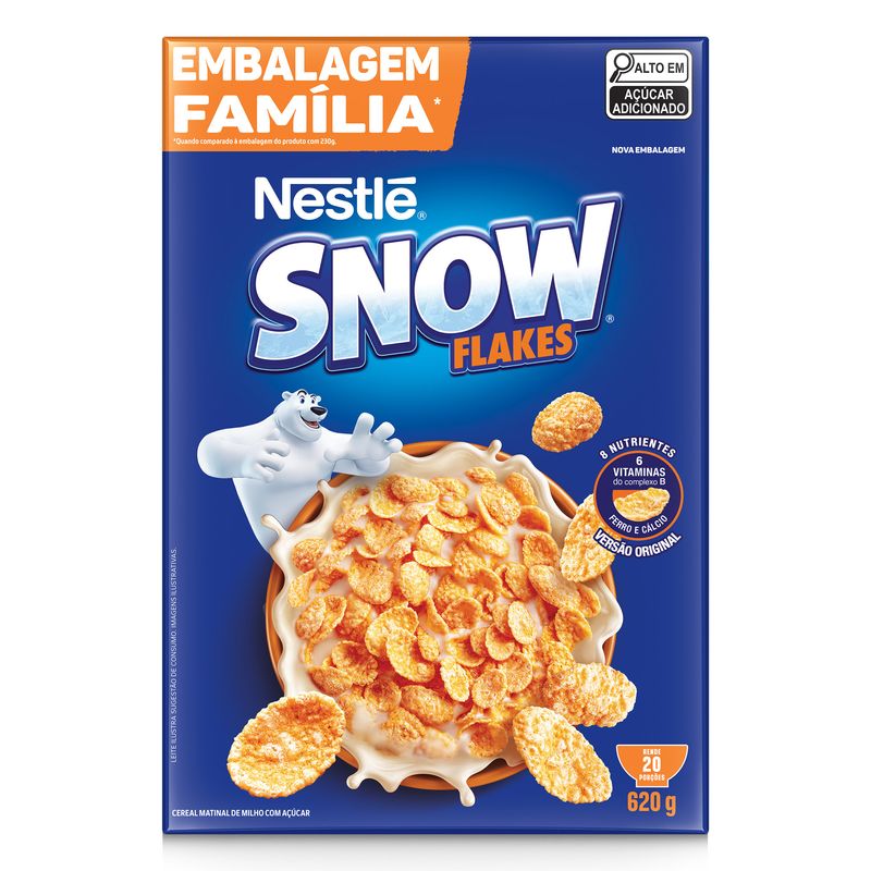 Cereal Matinal Snow Flakes Caixa 620g Embalagem Econômica