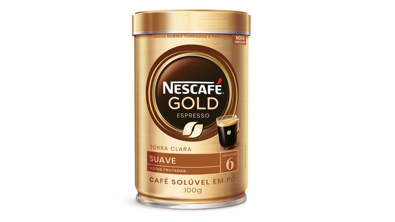 Café Solúvel em Pó Espresso Suave Nescafé Gold Lata 100g - giassi