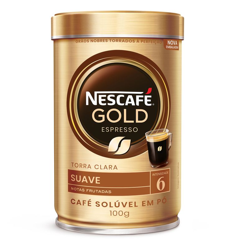 Café Solúvel em Pó Espresso Suave Nescafé Gold Lata 100g