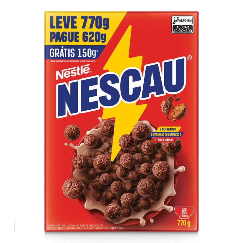 Cereal Matinal Chocolate Nescau Caixa Leve 770g Pague 620g