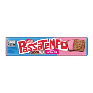 Biscoito Chocolate Recheio Morango Passatempo Choco Mix Pacote 130g