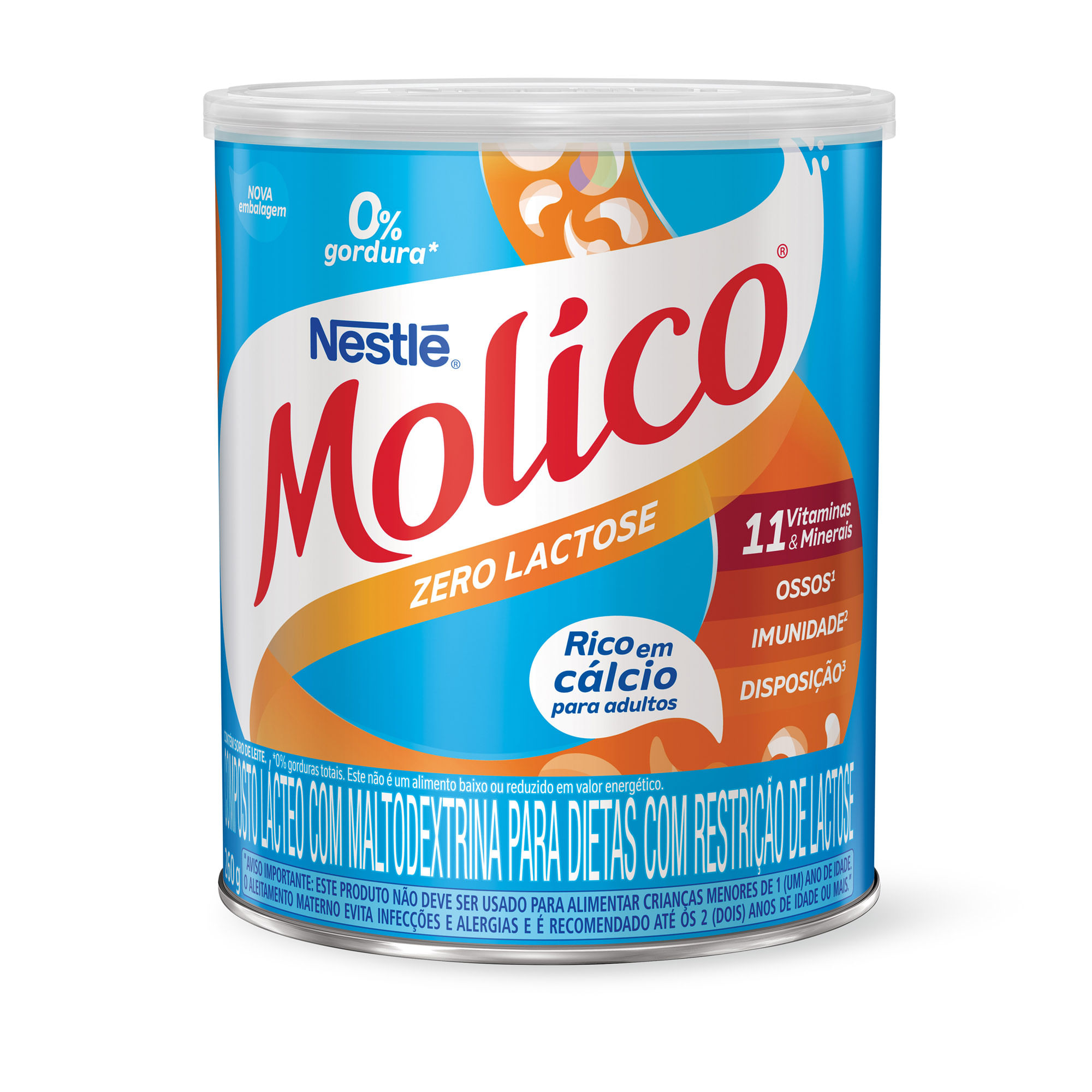 lata Composto Lácteo Zero Lactose Molico Lata 260g - giassi - Giassi