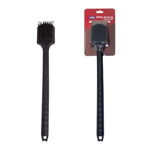 Escova de Nylon com Cabo Limpa Grelha Mor Cartela 1un