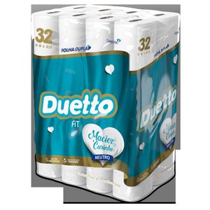 Papel Higienico Duetto 30 metros Neutro Leve mais Pague Menos Pacote 32un