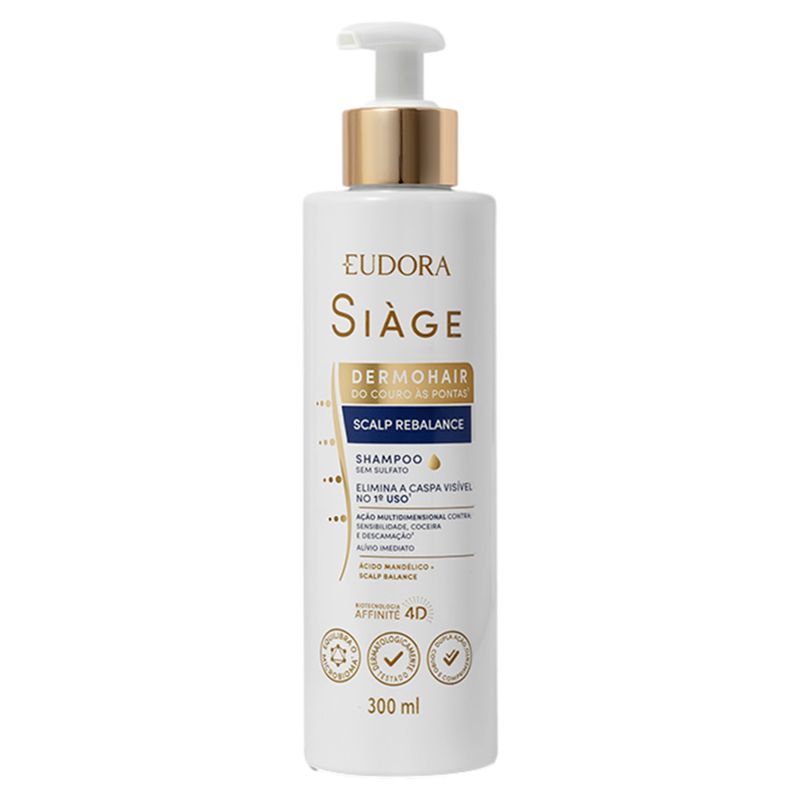 Shampoo Eudora Siàge Scalp Rebalance Frasco 300ml Pump