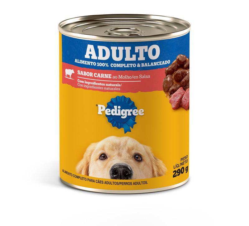 Alimento para Cães Adultos Carne ao Molho Pedigree Lata 290g