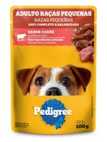 Alimento para Cães Adultos Raças Pequenas Carne ao Molho Pedigree Sachê 100g